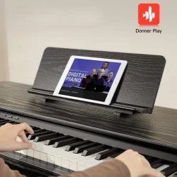 Donner DHP-600 Elektrisk Klaver m/88 v�gtede realistisk anslag tangenter (Sort Tr�)