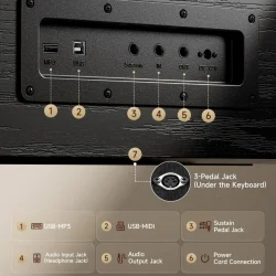 Donner DHP-600 Elektrisk Klaver m/88 v�gtede realistisk anslag tangenter (Sort Tr�)
