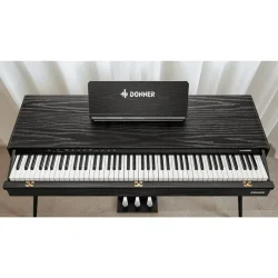 Donner DHP-600 Elektrisk Klaver m/88 v�gtede realistisk anslag tangenter (Sort Tr�)