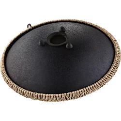 Meinl Sonic Energy OSTD1BKE 16" Oktav Steel Tongue Drum (D Kurd, laserbehandlet blomsterdesign, sort) inkl taske &amp; k�ller