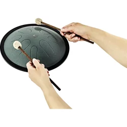 Meinl Sonic Energy CSTD1DG Kompakt Steel Tongue Drum (h-mol, 8 Toner, 432 Hz, M�rkegr�n)