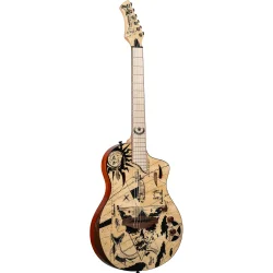 Ortega RTPG-LS2  TourPlayer Serien Nylonstrenget Guitar m/mikrofon, thin body &amp; slim neck inkl. taske (Bermuda)