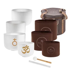 Meinl Sonic Energy CSBSETOM4 4-delt OM Hvid-Frosted Krystal Syngesk�l S�t inkl. tasker, sleeves &amp; tilbeh�r