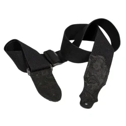Franklin Strap 1-BK-EBK Cotton Strap Series 2� Bomuld m/pr�get ruskinds ender Guitarrem/Skulderrem  