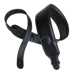 Franklin Strap 10C-BK-BK Padded Glove Leather 3� Polstret Handske L�der m/naturlig syning Guitarrem