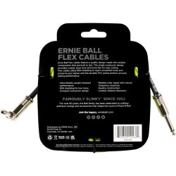 Ernie Ball 6465 Flex Instrument Kabel Straight - Angled 6,3mm (3 meter)