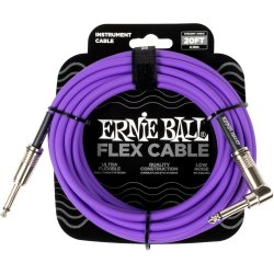 Ernie Ball 6466 Flex Instrument Kabel Straight - Angled 6,3mm (6 meter)