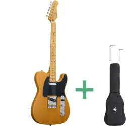 Donner DTL-600 Elektrisk Guitar inkl. taske (butterscotch blonde)