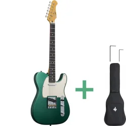 Donner DTL-600 Elektrisk Guitar inkl. taske (green metallic)