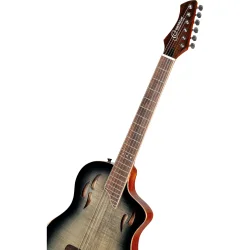 Ortega RTPG-LS1 TourPlayer Serien Nylonstrenget Guitar m/mikrofon, thin body &amp; slim neck inkl. taske (Grey Burst)