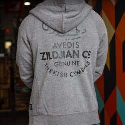 Zildjian Gray Zip-Up Hoodie 
