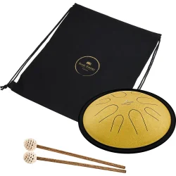 Meinl Sonic Energy CSTD3G 10" Kompakt Steel Tongue Drum (D-Moll, 8 Toner, 432 Hz, Guld) 