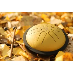 Meinl Sonic Energy MSTD3G 6" Mini Steel Tongue Drum (B-dur, guld) inkl. pose &amp; k�ller