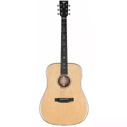 Tyma TD-10E Western Guitar inkl. kraftig transporttaske, capo, plektre &amp; rem