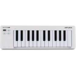 ARTURIA MicroLab mk3 Plug-and-Play MIDI/USB Keyboard (25 anslagsflsomme luksus minitangenter) Hvid