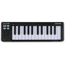 ARTURIA MicroLab mk3 Plug-and-Play MIDI/USB Keyboard (25 anslagsflsomme luksus minitangenter) Sort