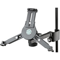 K&M 19791 Universal iPad/tablet-holder til montering p� mikrofonstativ med op til �30 mm