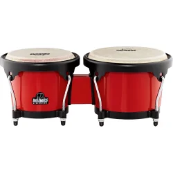 NINO Percussion NINO17R-BK ABS Bongo Trommer Plus m/buffalo skind (st�bt ABS, �16cm/19cm, r�d)