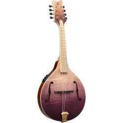 Ortega RMAE200PF Americana Serie A-style Mandolin m/mikkrofon inkl. kuffert (Flamed Maple/Mahogany purple fade)