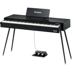Donner DHP-600 Elektrisk Klaver m/88 v�gtede realistisk anslag tangenter (Sort Tr�)