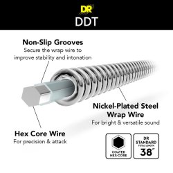 DR Strings DDT-11 Drop Down Tuning Heavy 011-054 Elektrisk Guitar Strenges�t 