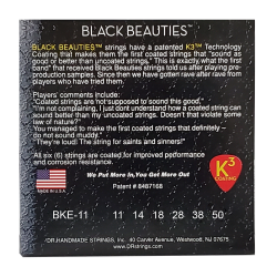 DR Strings BKE-11 Black Beauties Coated Heavy 011-050 Elektrisk Guitar Strenges�t