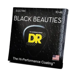 DR Strings BKE-10 Black Beauties Coated Medium 010-046 Elektrisk Guitar Strenges�t