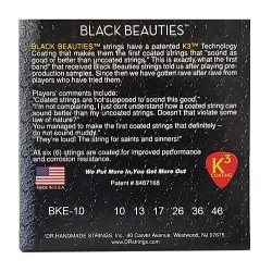 DR Strings BKE-10 Black Beauties Coated Medium 010-046 Elektrisk Guitar Strenges�t