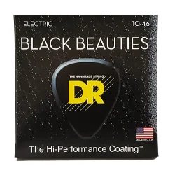 DR Strings BKE-10 Black Beauties Coated Medium 010-046 Elektrisk Guitar Strenges�t