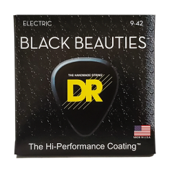 DR Strings BKE-9 Black Beauties Coated Light 009-042 Elektrisk Guitar Strenges�t