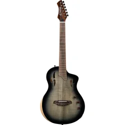 Ortega RTPG-LS1 TourPlayer Serien Nylonstrenget Guitar m/mikrofon, thin body &amp; slim neck inkl. taske (Grey Burst)