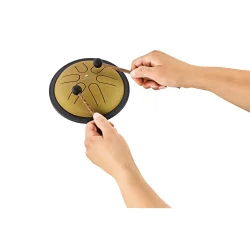 Meinl Sonic Energy MSTD3G 6" Mini Steel Tongue Drum (B-dur, guld) inkl. pose &amp; k�ller