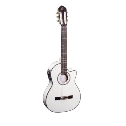 Ortega RCE145WH 4/4 St�rrelse Klassisk Guitar m/mikrofon inkl. taske 