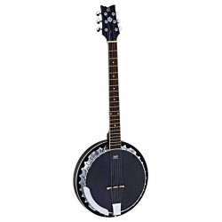Ortega OBJE350/6-SBK 6-str. Guitar-Banjo med mikrofon inkl. taske 