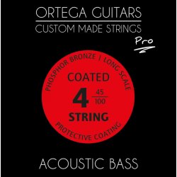Ortega Strenges�t 4-str. Akustisk bas, Coated Phosphor Bronze, Long scale