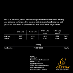 Ortega Strenges�t 8-str. Mandolin, Coated Phosphor Bronze