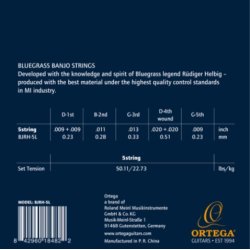 Ortega BJRH-5L Bluegrass Coated Phosphor Bronze Light R�diger Helbig Signature Banjo strenges�t