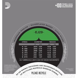 D'Addario Fretted EJ29 Pro Art Rectified Nylon Trebles Moderate Tension Klassisk Guitar Strengest