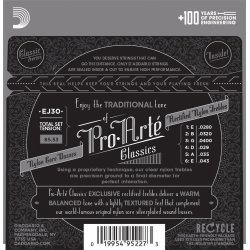 D'Addario Fretted EJ30 Pro Art Rectified Nylon Trebles Normal Tension Klassisk Guitar Strengest