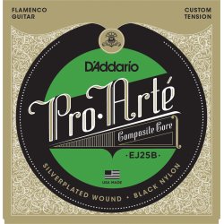 D'Addario Fretted EJ25B Pro Art Composite Core Flamenco Custom Tension Klassisk Guitar Strengest