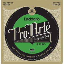 D'Addario Fretted EJ25C Pro Art Composite Core Flamenco Custom Tension Klassisk Guitar Strengest