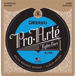 D'Addario Fretted EJ48 Pro Art Nylon 80/20 Bronze Hard Tension Klassisk Guitar Strengest