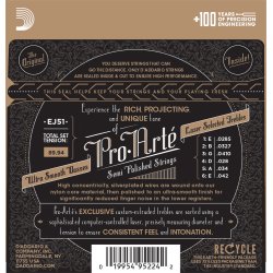 D'Addario Fretted EJ51 Pro Art Nylon Semi-Polished Hard Tension Klassisk Guitar Strengest