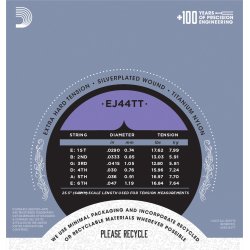 D'Addario Fretted EJ44TT Pro Art Dynacore Extra Hard Tension Klassisk Guitar Strengest