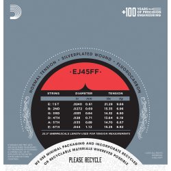 D'Addario Fretted EJ45FF Pro Art Carbon Normal Tension Klassisk Guitar Strengest