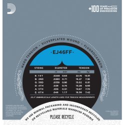 D'Addario Fretted EJ46FF Pro Art Carbon Hard Tension Klassisk Guitar Strengest