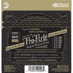 D'Addario Fretted EJ44C Pro Art Composite Core Extra Hard Tension Klassisk Guitar Strengest