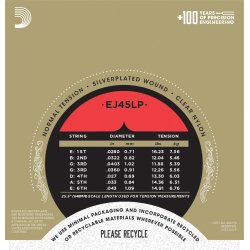 D'Addario Fretted EJ45LP Pro Art Lightly Polished Normal Tension Klassisk Guitar Strengest