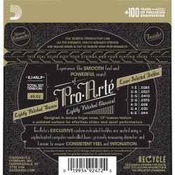 D'Addario Fretted EJ46LP Pro Art Lightly Polished Hard Tension Klassisk Guitar Strengest