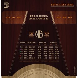 D'Addario Fretted NB13556BT Nickel Bronze Medium Balanced Tension 0135-056 Western Guitar Strengest